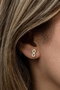 Heliophilia Silver Pendientes de Plata de Ley 925 con Recubrimiento de Oro y Circón